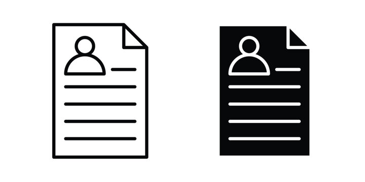 CV icon editable pictograms collection