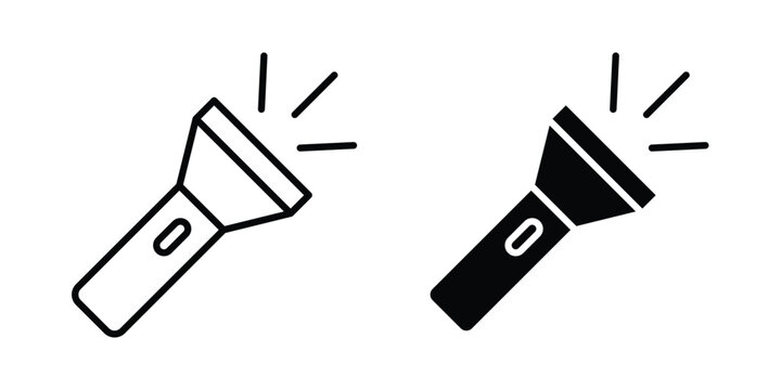 Flashlight icon editable pictograms collection