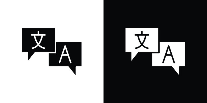 Language icon outline logo group