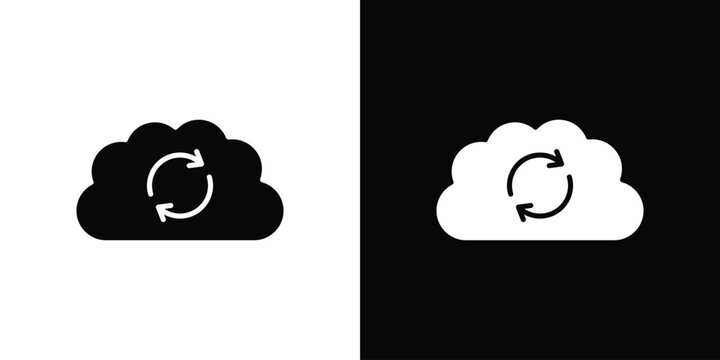 Cloud sync icon outline logo group
