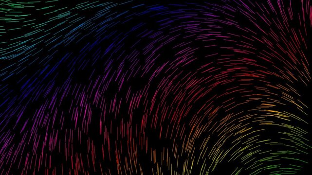 Abstract Aurora Gust Flowing Swirling Dashed Lines Rainbow Gradient Animation