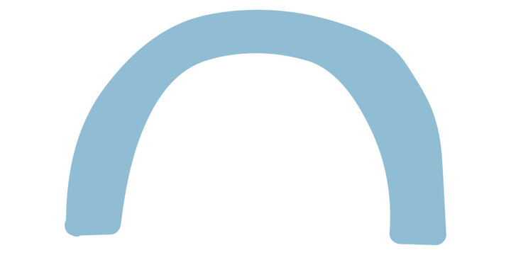Abstract Organic Shape Collection 124 - Soft Blue Curved Line Arch Vector