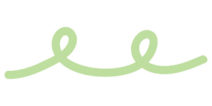 Abstract Organic Shape Collection 129 - Light Green Swirl Loop Line Vector