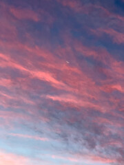 Fototapeta premium Post sunset clouds and moon.