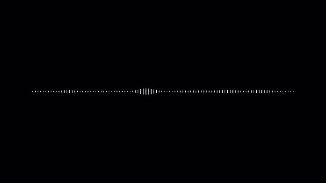 Music sound wave or audio wavefrom on transparent background. Line digital minimalist voice and symbol technology with alpha channel in 4k.