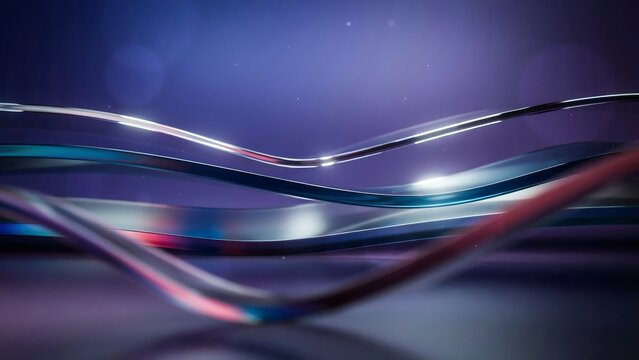 Abstract 3d background with flowing metallic ribbons
