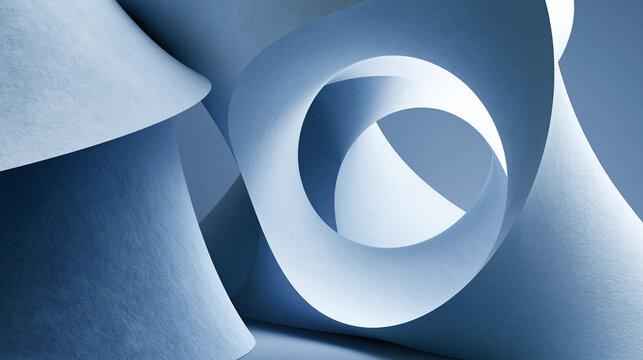 Abstract Spiral Motion Blue White Geometric Design