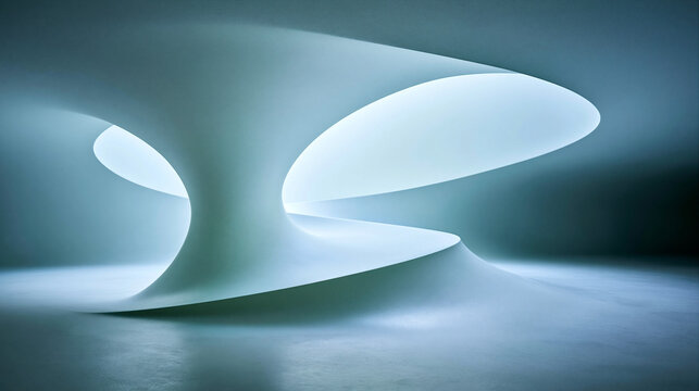 Minimalist Abstract White Curved Shape Modern Design