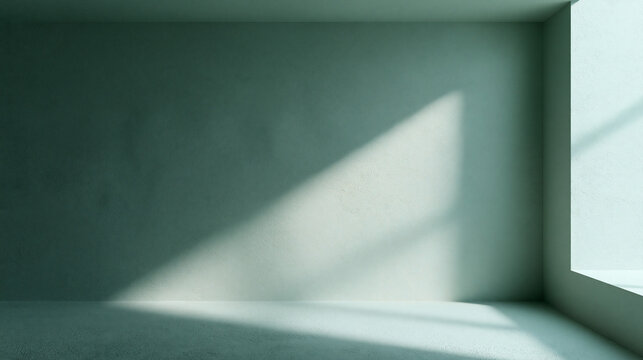Minimalist Empty Room with Natural Light Rays