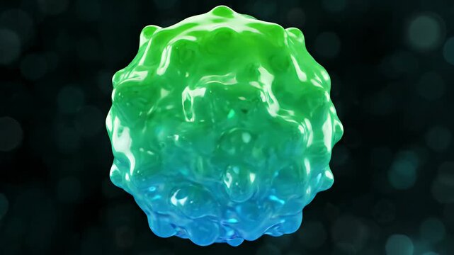 Vibrant Green Cyan Gradient Orb Morphing Abstract Loop