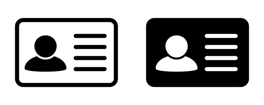 ID Card Icons Set Personal Identification and Profile Badge