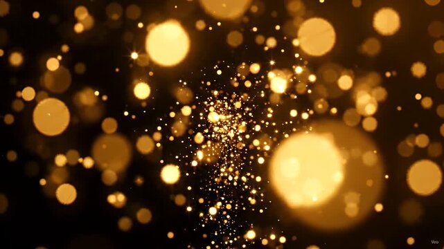 Golden Bokeh Lights Abstract Background