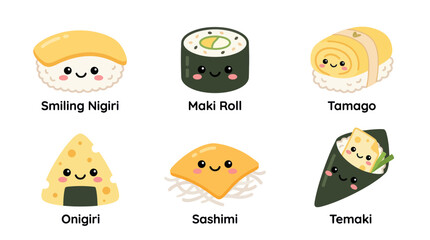 Cute kawaii sushi characters collection © shuma99