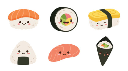 Cute kawaii sushi collection © shuma99
