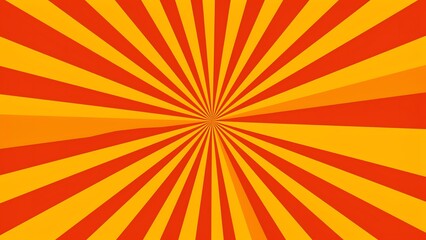 Obraz premium Vibrant Yellow and Orange Sunburst Background with Radiating Rays for Creative Design