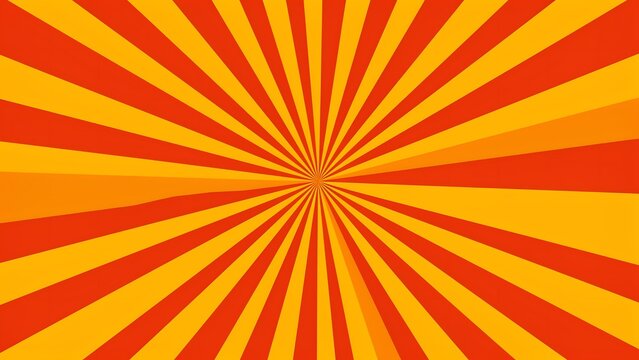 Vibrant Yellow and Orange Sunburst Background with Radiating Rays for Creative Design