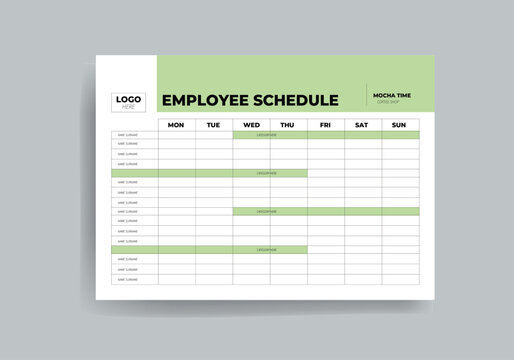 Employee Schedule design template 