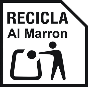 Recicla Al Marron Black Recycling Spanish Icon Symbol Logo