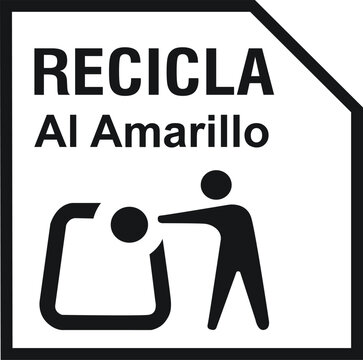 Recicla Al Amarillo Black Recycling Spanish Icon Symbol Logo