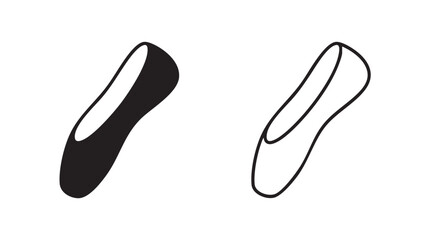 black ballet slipper silhouette and outline art vector icon black silhouette and outline black silhouette and outline art vector icon © Shamsul