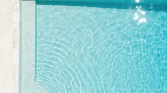 Luxury Swimming Pool Top View with Gentle Ripples