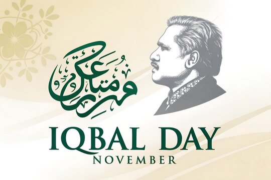 Iqbal day november commemoration with portrait november philosopher portrait