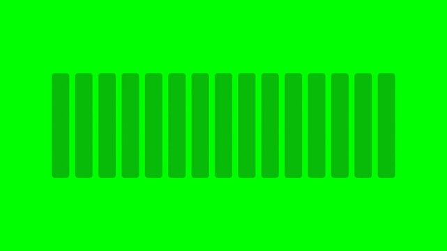 Cyan Blue Horizontal Loading Progress Bar Animation Isolated on Green Screen Background for Video Editing