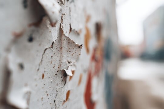 Vintage white wheat paste paper texture background with distressed torn edges