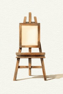 Watercolor easel sketch on a clean white background