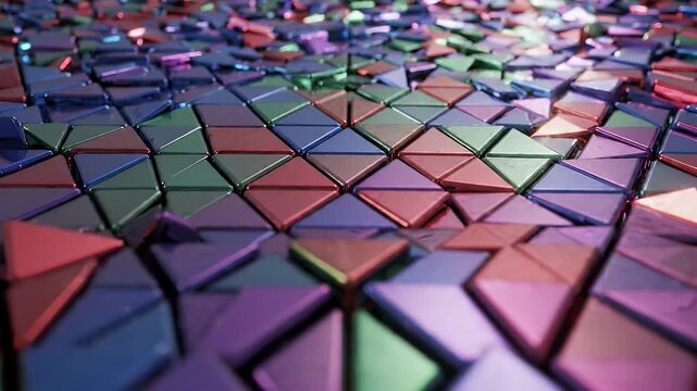 Colorful Geometric Abstract Pattern with Triangles