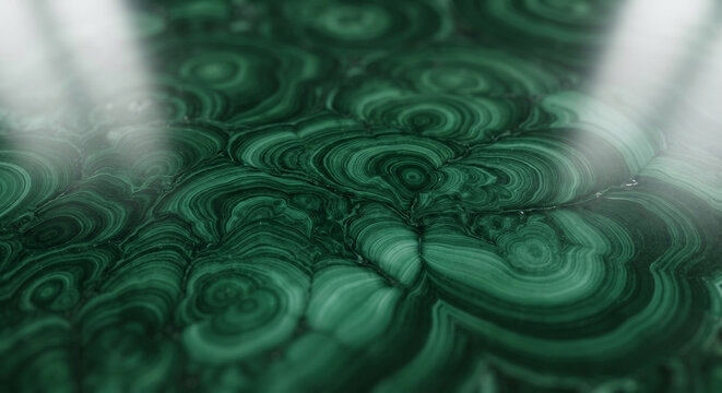 Noble dark green malachite stone texture with deep natural abstract patterns