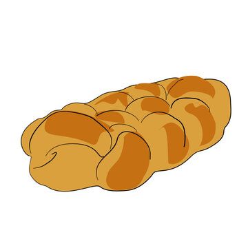 Braided Sweet Bread Loaf Vector