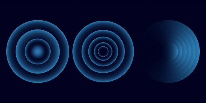 Wifi wave light effect. Radar sensor, beep technology, digital sign.Transparent neon circle symbol. wireless internet connection. Radar or sonar with wireless technology emitting a light effect
