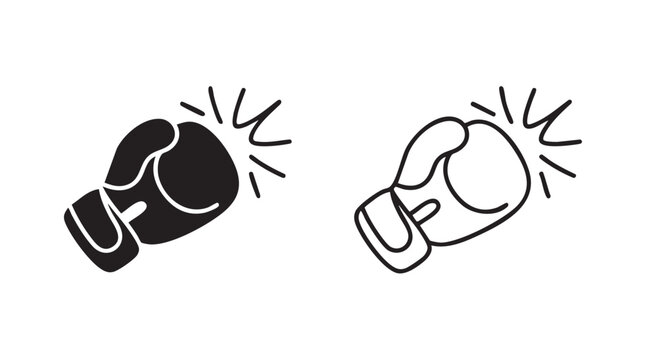 boxing gloves black silhouette outline art vector icon black silhouette and outline art black silhouette and outline art vector icon