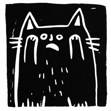 驚く猫。恐怖。不安