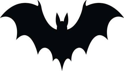 Fototapeta premium A simple black silhouette of a flying bat isolated on a white background