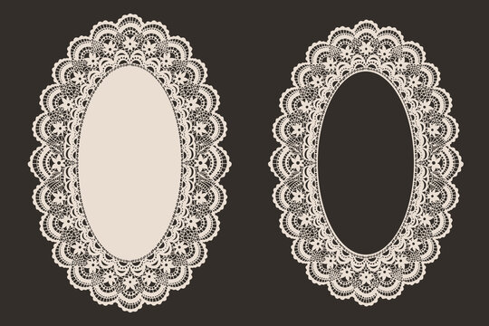 Round White Lace Paper Doily Vector Illustration	