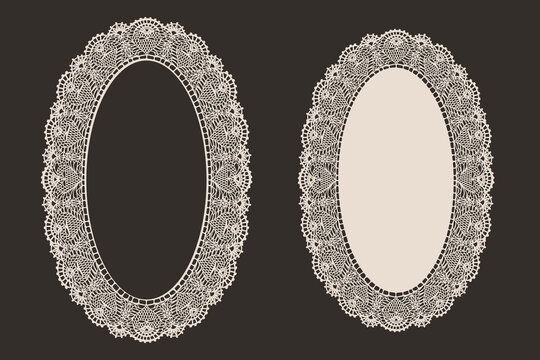 Round White Lace Paper Doily Vector Illustration	