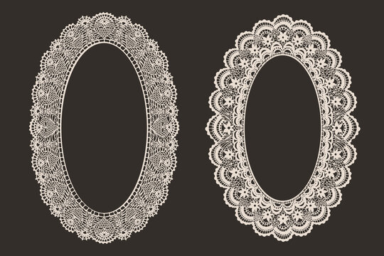 Round White Lace Paper Doily Vector Illustration	