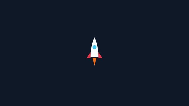 Minimalist Rocket Launch Animation for Startup Tech App Motion Graphics