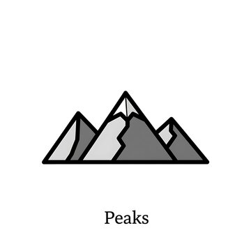 Minimalist mountain peak silhouette design.
