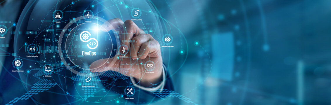 A cloud engineer handhold DevOps methodologies. Specialist using automated pipelines managing continuous integration and software deployment logs on dashboards. Streamlining code workflows.