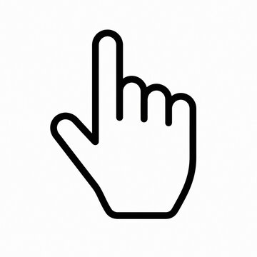 Hand Cursor Click Icon Outline Vector Isolated on White Background