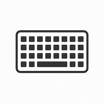 Minimal Black Computer Keyboard Icon on White Background