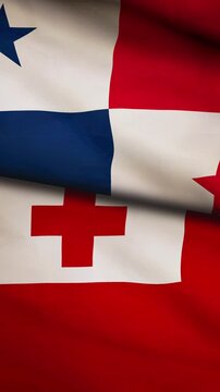 Panama and Tonga flag vertical