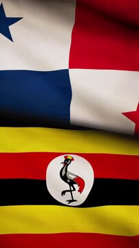 Panama and Uganda flag vertical