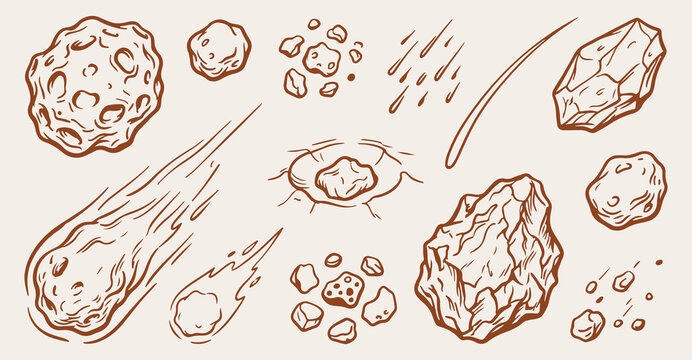 meteorites seamless pattern, space asteroid texture, hand drawn meteor background, cosmic rock vector, astronomy meteor shower sketch, space debris pattern, falling star wallpaper, galaxy asteroid bac