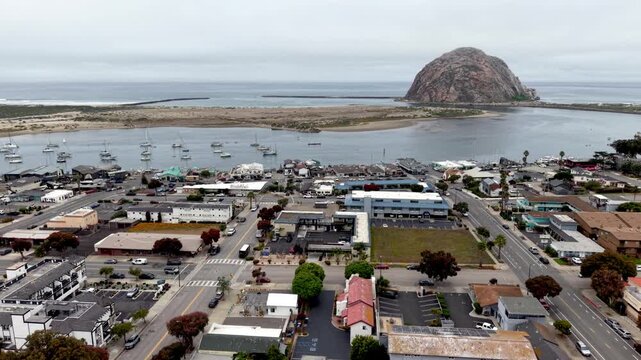 aerial pullout fro morro bay california