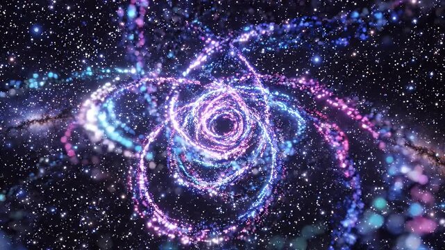 Neon Particle Spiral Galaxy Animation