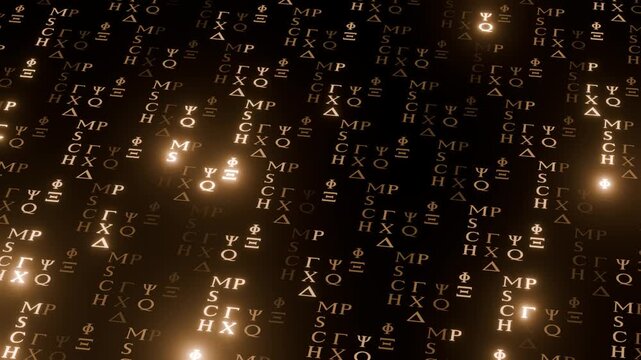 simboli antichi e lettere animate